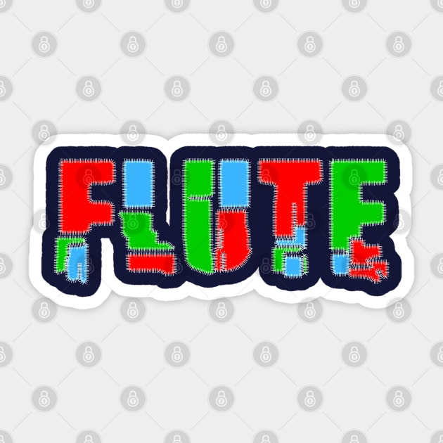 Flute Patchwork Text Sticker by Barthol Graphics